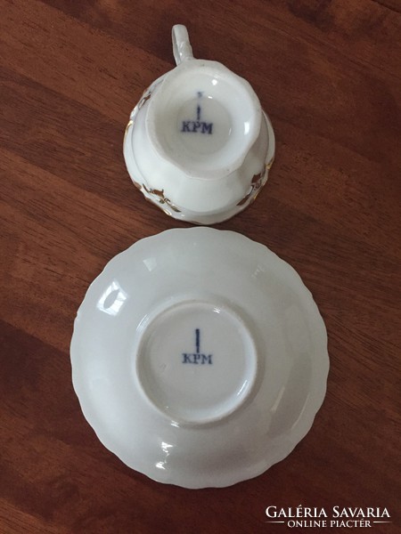 Antique Biedermeier kpm porcelain cup and saucer p311