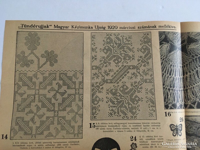 Tündérujjak - magyar kézimunka újság 1929. március, V. évfolyam, 3. (47.) száma melléklettel
