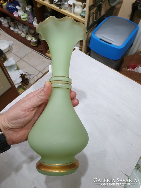 Régi zöld üveg váza 