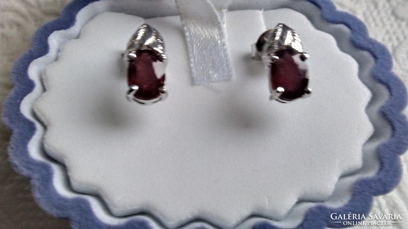 Ruby 925 silver earrings