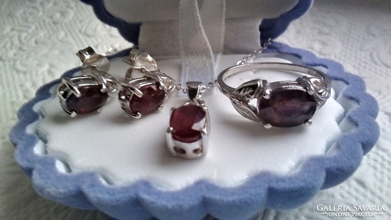 Ruby 925 silver earrings