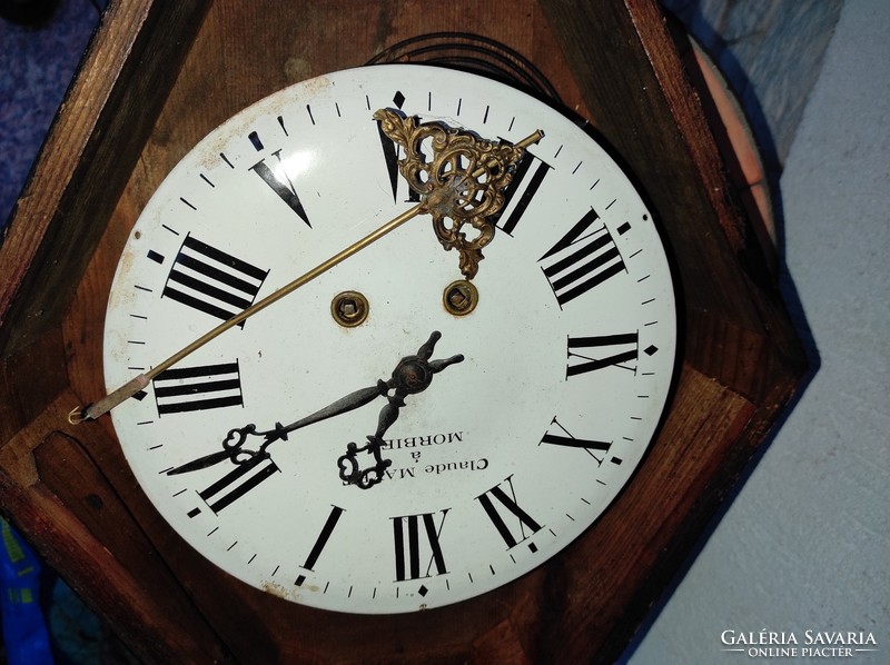 Francia fali óra,Contoise,Morbier , gyöngyház Bull stílusban,1800as évek .Claude Mayet