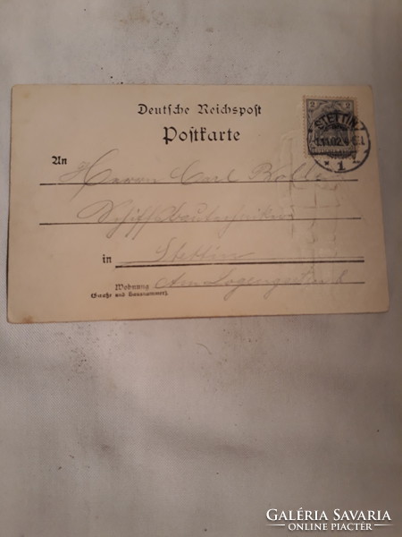 Dombornyomott 1902-es D.R. katona képeslap