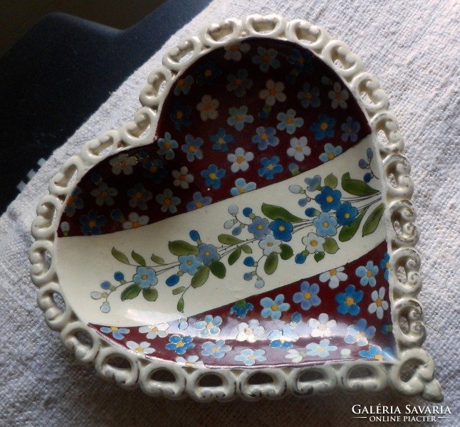 Flame Michael porcelain faience heart bowl