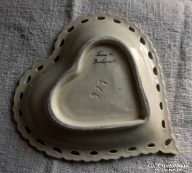 Flame Michael porcelain faience heart bowl