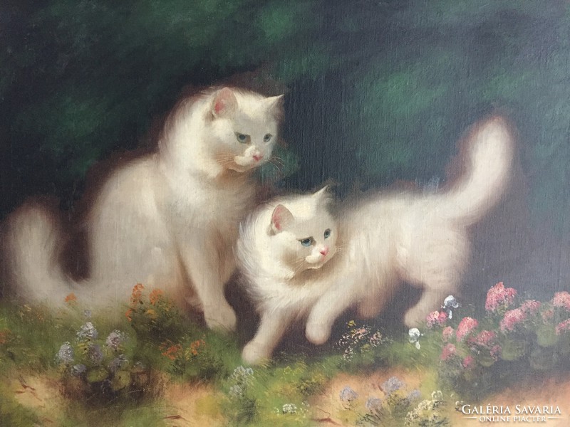 Giant cats painting----chasing butterflies.