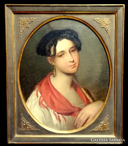 Xvii.-Xviii. 19th century southern Italian antique oil painting in its original frame