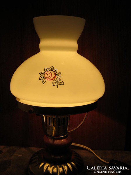 Retro üvegbúrás asztali lámpa