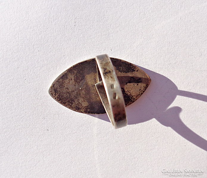 Gyöngyház és koráll berakásos állítható méretű 925-ös gyűrű