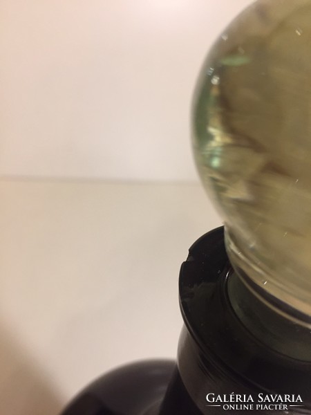 Metszett kristályüveg butélia, kiöntő, palack, metszett kristályüveg dugóval (72)