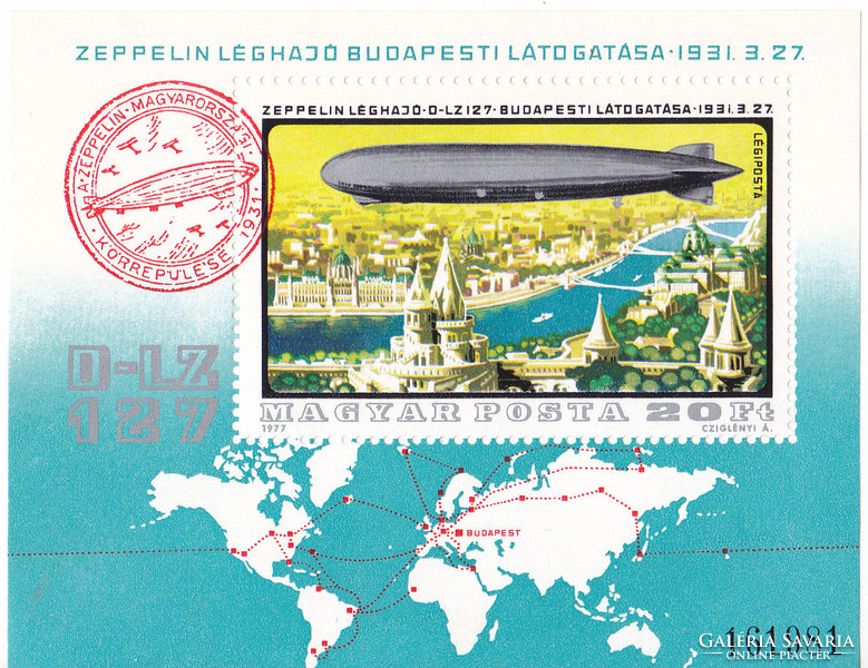 Magyarország légíposta bélyeg blokk 1977