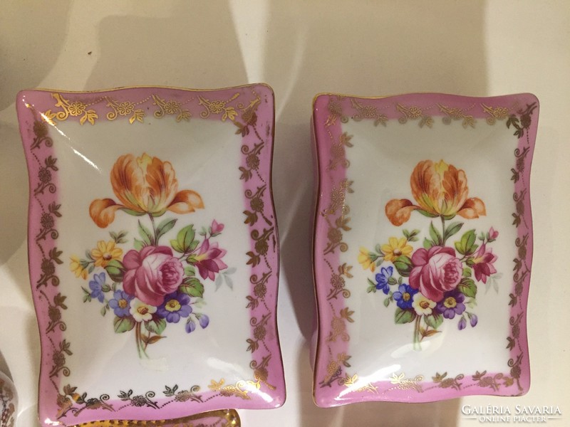 Gyűjteményből eladó német, martinrodai porcelán ékszertartó - nagy rózsaszín (70)