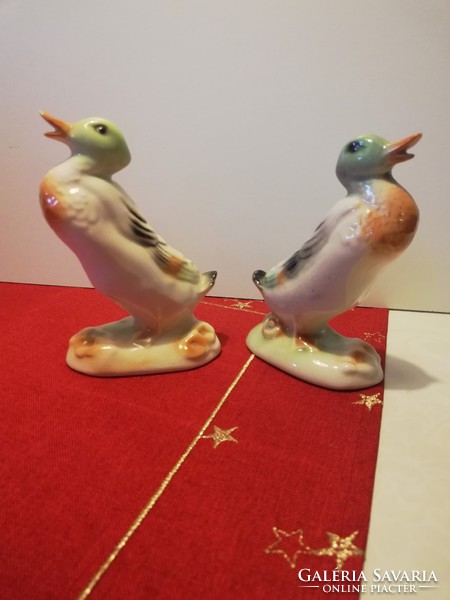 Pair of hand painted ducks