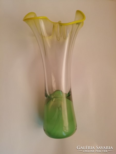 Murano style, multicolored glass vase, large size, flawless, 34 cm