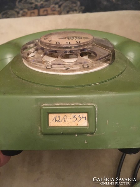 Old dial green telephone