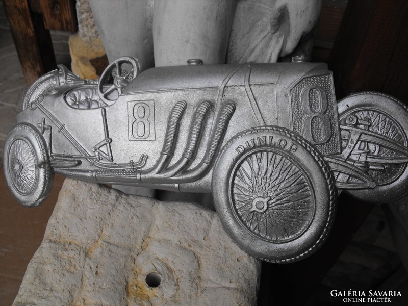 Vintage car 1930 mercedes dunlop rubber advertising race award metal plaque