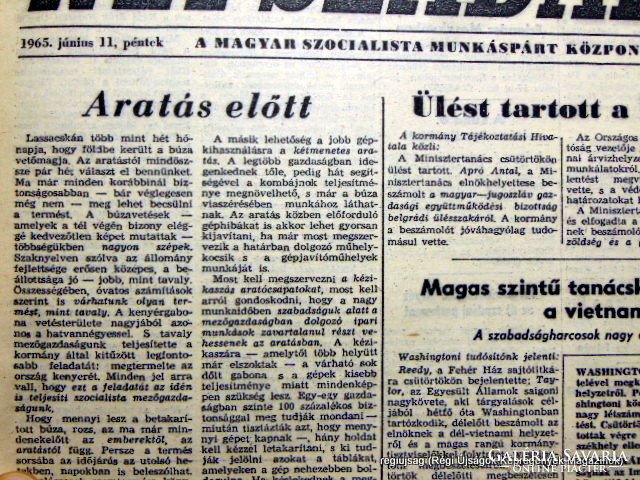 1965 június 11  /  NÉPSZABADSÁG  /  Régi ÚJSÁGOK KÉPREGÉNYEK MAGAZINOK Ssz.:  14864