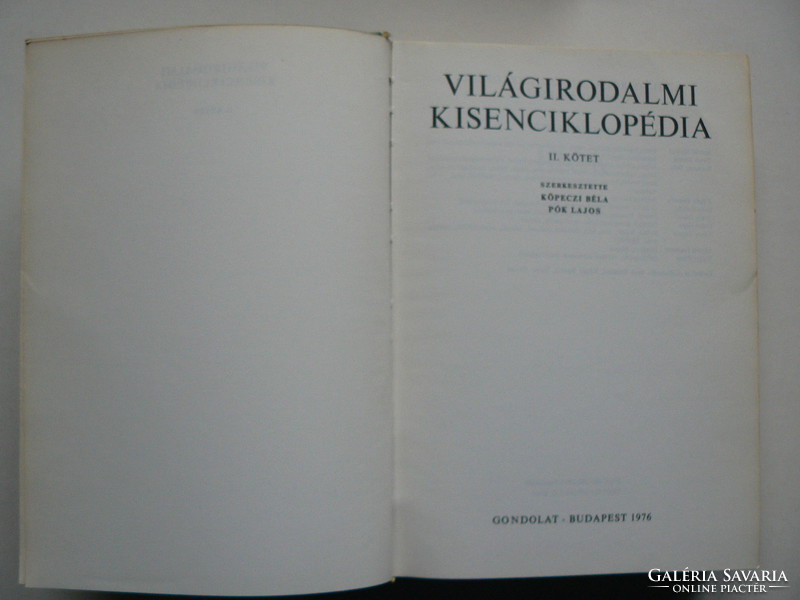 VILÁGIRODALMI KISENCIKLOPÉDIA I.-II. 1976, KÖNYV JÓ ÁLLAPOTBAN