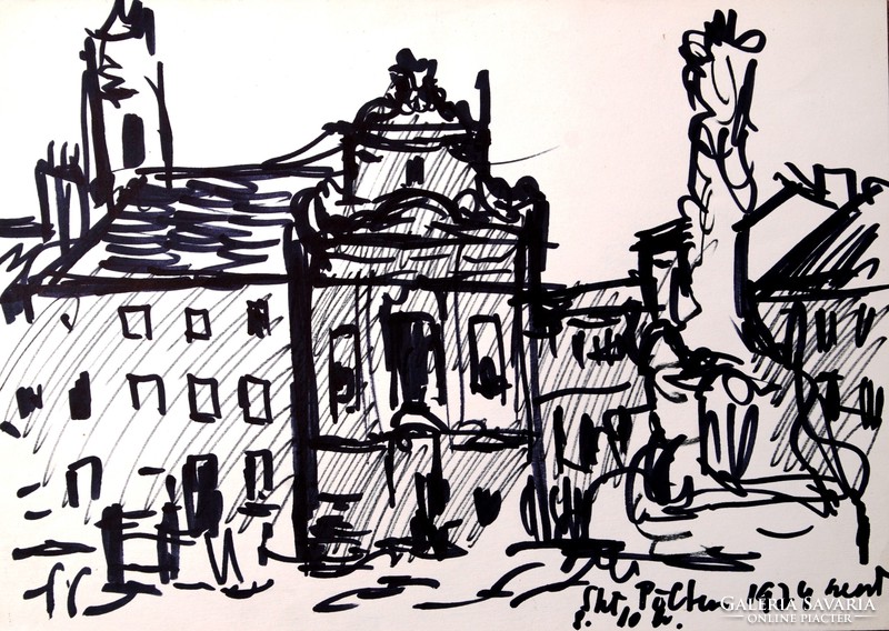 István Arató (1922-2010): European cityscapes - unique ink drawings