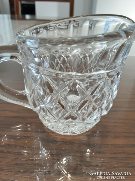 Glass jug - decorative, polished, patterned glass