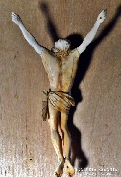 With a certificate! 57. Antique, 170 years old bone of Jesus Christ 14cm, cross, corpus,