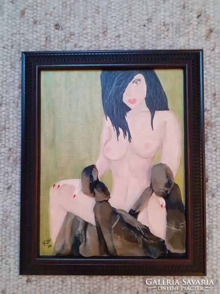 Woman of Doom - modern oil on canvas, marked, 2006