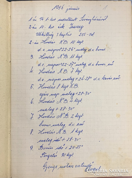 Méheim naplója (1956.06.01-1991.06.14) öt kötetes kézirat
