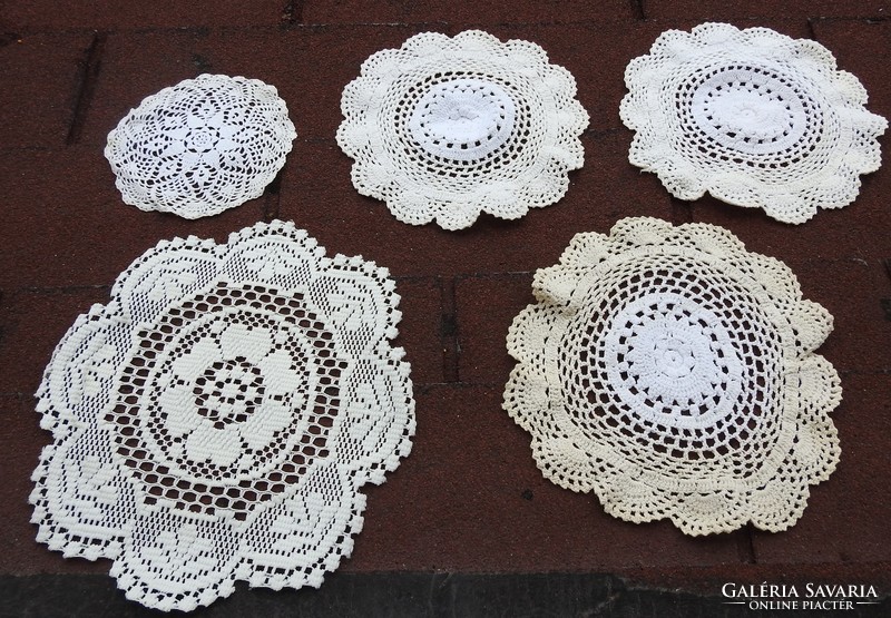 Handwork - crocheted circular tablecloth