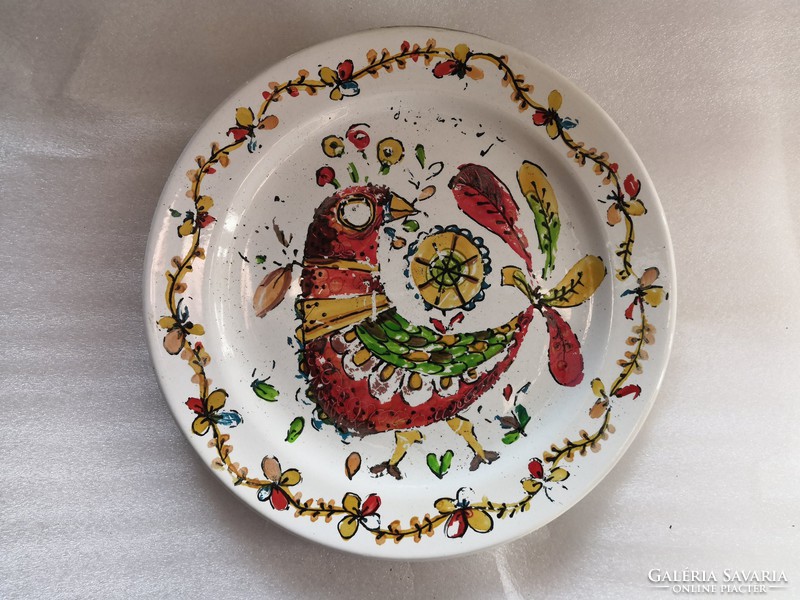 Kézzel festett kerámia tányérok,   1960-as évek