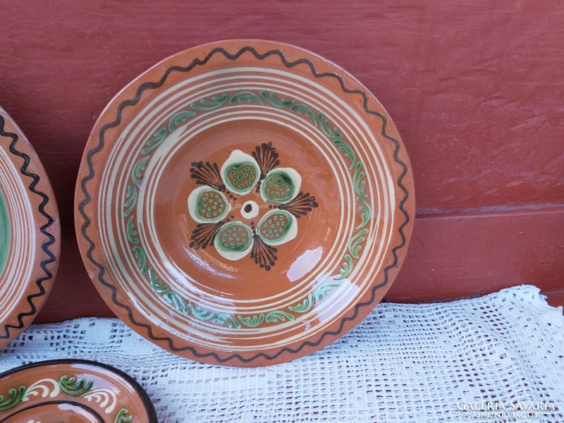 Ceramic wall plate, wall plates, folk things peasant decoration, ornaments, collectibles.