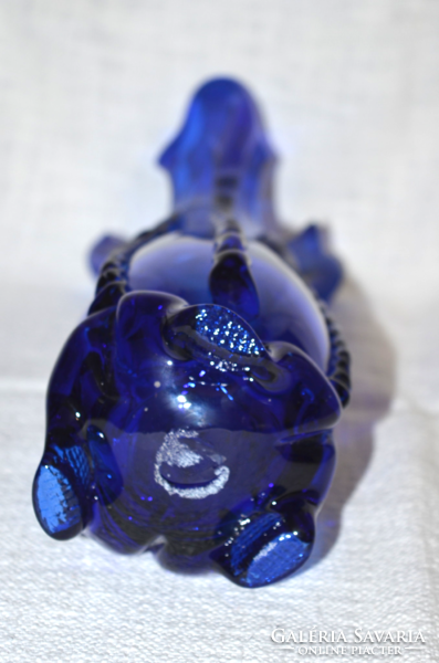 Csoda szép szakított, huta üveg váza rátétes díszítéssel  ( DBZ 0059 )