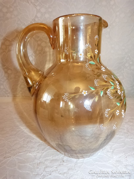 Old stained glass jug