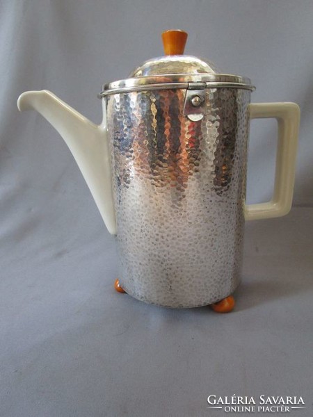 German imperial mark, wmf art deco / bauhaus heat holder, silver-plated tea / coffee set