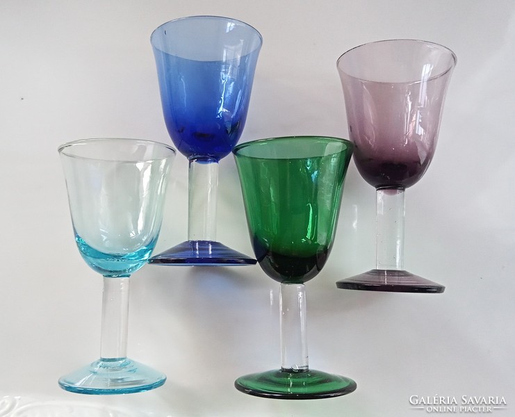 Old colorful italian glass stemware 4pcs together