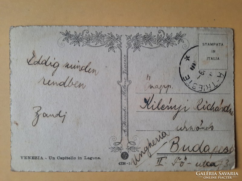 Antik levelezőlap, képeslap, üdvözlőlap, Velence
