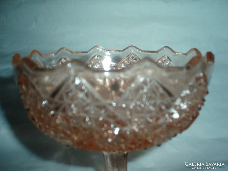 Vintage peach colored glass sugar cup