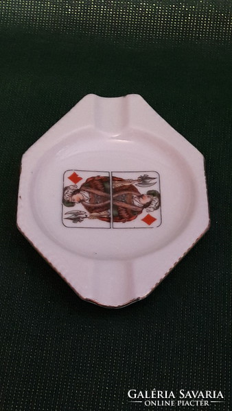 French card motif porcelain ash 3.