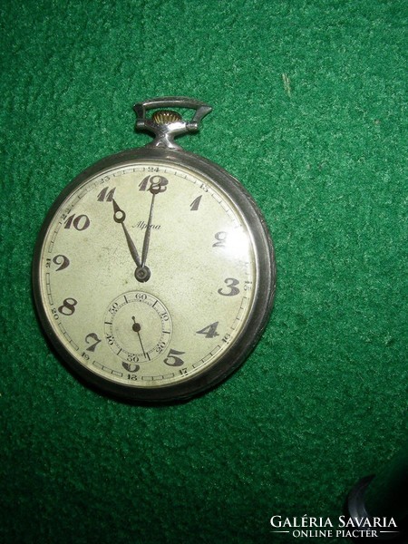 Silver Alpina pocket watch