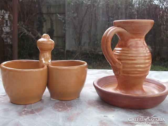 Glazed earthenware pourer, jug, vase - as you like, folk style - flawless, also as a gift