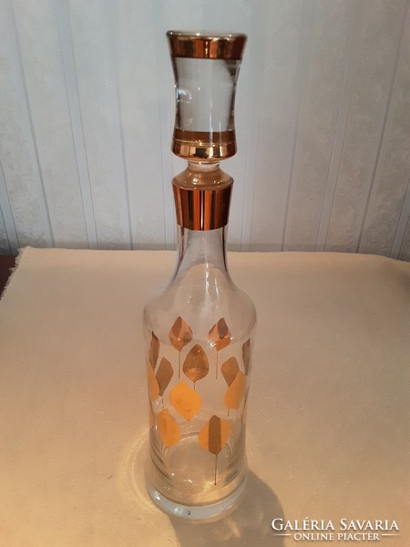 Butelia, decanter - gilded leaf pattern with stopper