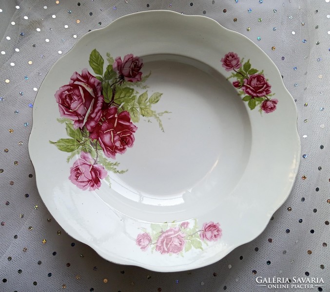 Régi Zsolnay rózsás tányér 