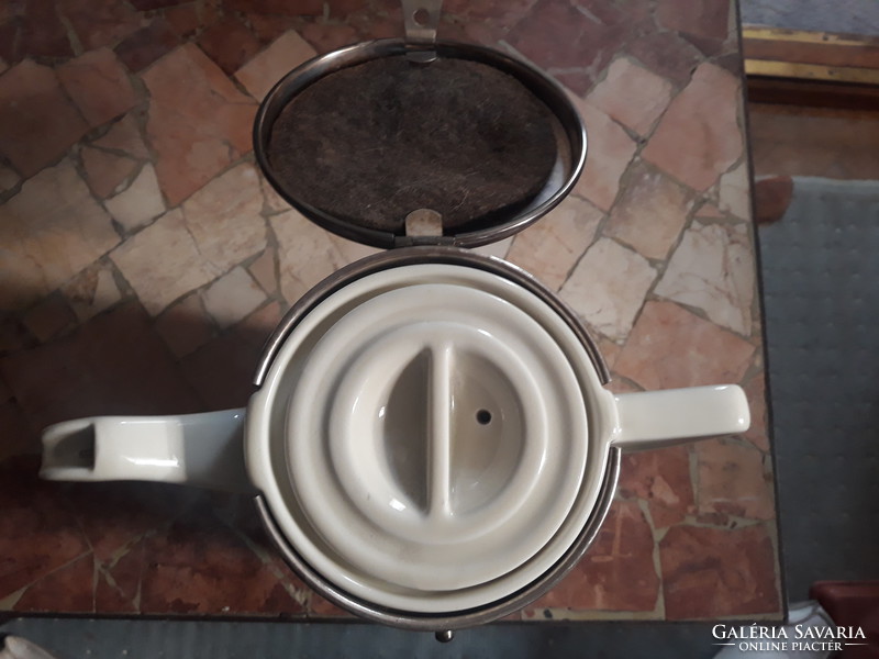 German imperial mark, wmf art deco / bauhaus heat holder, silver-plated tea / coffee set