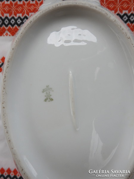 Antique altwasser white soup bowl with gold rim