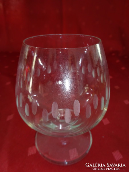 Polished cognac glass, with solid polishing, height 11 cm. 6 pieces for sale together. He has!