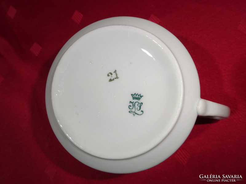 German porcelain antique coffee cup. It has a diameter of 8.3 cm. He has!