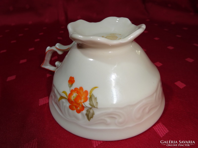 Bavaria német porcelán, antik teáscsésze narancssárga virággal. Vanneki!