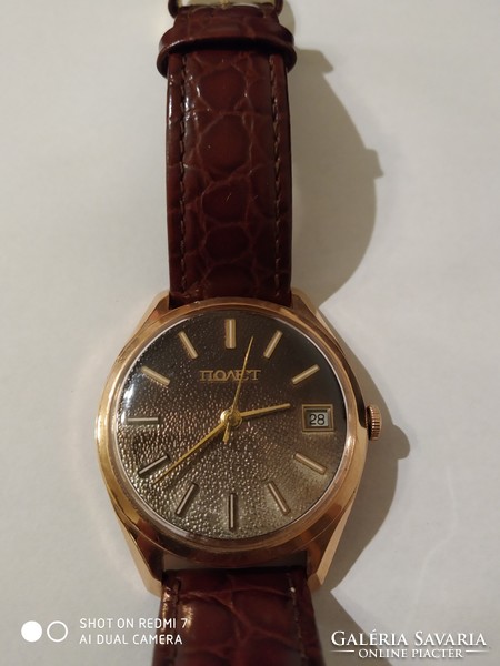 Gold wristwatch, poljot 23-stone automatic, 14 carat rose gold