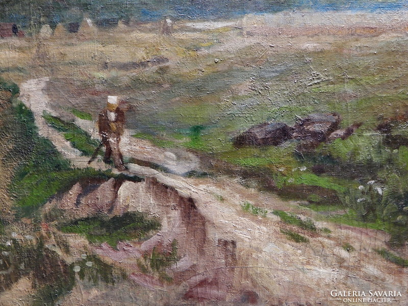 Joseph Balla: on the way home, oil painting