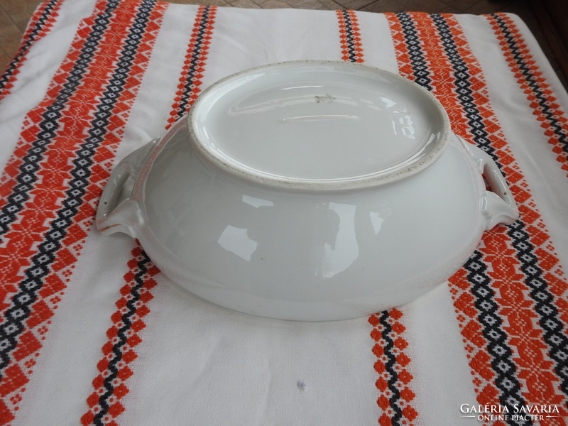 Antique altwasser white soup bowl with gold rim