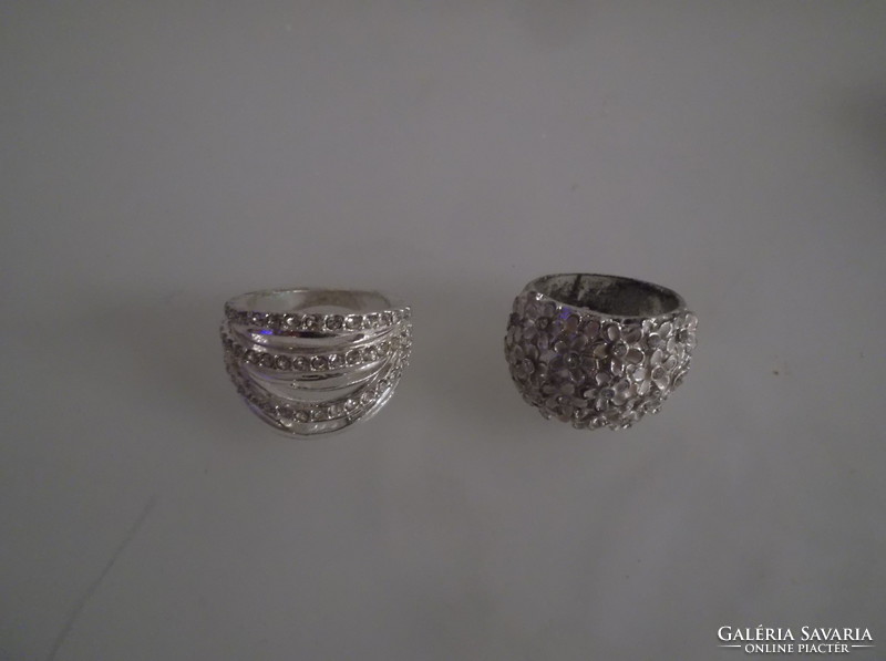 Ring - 2 silver-plated - 1.7 cm - small size